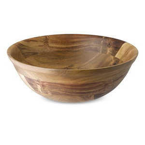 Bol à salade en bois d'acacia artisanal, grand saladier en bois pour fruits, salades, collations, centre de table décoratif et usage quotidien - Product Image 3