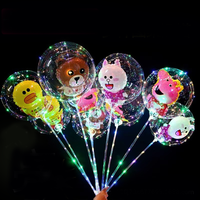 Ballon lumineux LED Bobo 2026, style dessin animé varié, transparent, pour marché nocturne, ambiance colorée, livraison directe