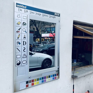 Espejo de Pared con Diseño Retro de Software de Dibujo, con Barra de Herramientas y Menú Clásicos, para Decoración de Oficina <span class=keywords><strong>Geek</strong></span>, Personalizable - Product Image 4