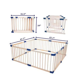 <span class=keywords><strong>Parc</strong></span> de jeu <span class=keywords><strong>octogonal</strong></span> pliable et réglable en bois avec barrière, aire de jeu modulaire portable pour bébés et tout-petits - Product Image 6