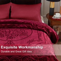 200*240cm Haute Qualité Double Plis Doux En Relief Raschel Vison Couverture Lourde