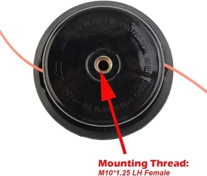 Tête de coupe M10*1.25 pour <span class=keywords><strong>débroussailleuse</strong></span> <span class=keywords><strong>Honda</strong></span> GX25 GX35 et coupe-bordures universel à tige droite essence/électrique - Product Image 2