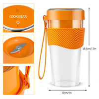 Bpa Gratis 2 S/s Messen Mini Blender Ipx5 Waterdichte 400Ml Type-C Usb Oplaadbare Draagbare Fruitpers Beker