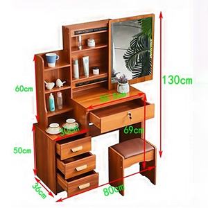 Meuble de maison nordique pour femmes, <span class=keywords><strong>coiffeuse</strong></span> de maquillage en MDF blanc avec miroir, table de chambre à coucher, vente en gros à prix abordable - Product Image 6