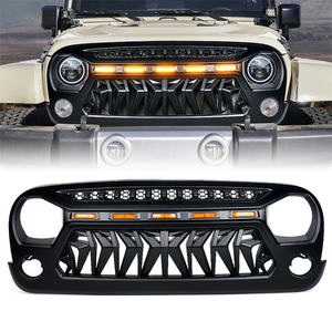 Gril avant ABS avec maille, noir mat, grille de pare-chocs avant pour <span class=keywords><strong>Jeep</strong></span> Wrangler JK, accessoires 2007-2018 - Product Image 4