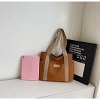 Sac fourre-tout en toile personnalisable pour femme avec lettres, fermeture éclair, idéal pour l'été 2026, pour étudiantes et le shopping