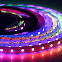 Tira de Luces LED RGB COB con Control por Aplicación WiFi, Sincronización Musical, Direccionable, Color de Ensueño LC8822 5V, Iluminación Inteligente para el Hogar