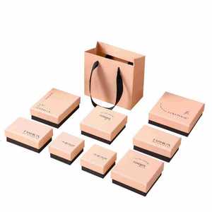 Caja de Regalo de Joyería con Patrón Cuadrado Rosa Claro para el Día de San Valentín, para Anillos, Aretes, Collares y Colgantes - Product Image 5