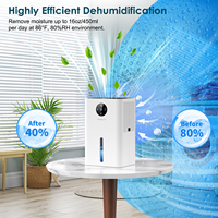 Déshumidificateur, 63 OZ Déshumidificateurs silencieux pour la maison avec arrêt automatique, dégivrage automatique, minuterie, mode veille, pour chambre à coucher, salle de bain