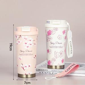 2025 Lily Valley Tasse Thermique En Acier Inoxydable Double-Boire Pratique Élégant Tasse À Café Grand 550ml Épaissie Sous Vide - Product Image 5