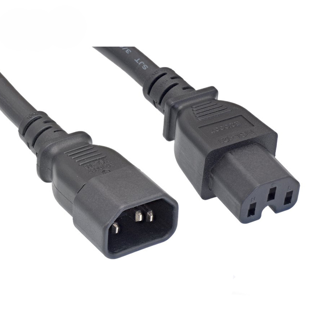 C14 C15 Extension Power Cord IEC 320 C14 to C15 PDU UPS Male to Female Power Cord Extension Cable