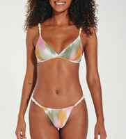 Maillot de bain de haute qualité, design personnalisé, fabriqué en tissu recyclé, imprimé tie-dye dégradé, bretelles réglables perlées