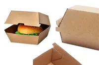 Caja de Cartón Corrugado para Hamburguesas, Caja de Cartón Tipo Concha para Hamburguesas, Caja de Cartón para Hamburguesas