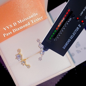 <span class=keywords><strong>Étoile</strong></span> <span class=keywords><strong>filante</strong></span> Design à la mode oreillette Moissanite Hip Hop boucles <span class=keywords><strong>d</strong></span>'oreilles goujons grande <span class=keywords><strong>pierre</strong></span> 925 en argent Sterling Hip Hop bijoux cadeau femmes - Product Image 2