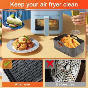 Rivestimento in <span class=keywords><strong>Silicone</strong></span> Antiaderente Personalizzabile <span class=keywords><strong>per</strong></span> <span class=keywords><strong>Friggitrice</strong></span> <span class=keywords><strong>ad</strong></span> <span class=keywords><strong>Aria</strong></span>, Teglia Riutilizzabile in <span class=keywords><strong>Silicone</strong></span> <span class=keywords><strong>per</strong></span> <span class=keywords><strong>Friggitrice</strong></span> <span class=keywords><strong>ad</strong></span> <span class=keywords><strong>Aria</strong></span> a Doppio Cestello Ninja - Product Image 4