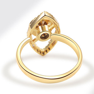 Bague œil porte-bonheur rotative unique en cuivre plaqué or, sertie de zircone cubique taille baguette, anti-ternissement, bijou anti-stress pour femme - Product Image 4