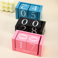 Porte-calendrier 3D en bois rustique poli, mini-calendriers de table à feuilles mobiles DIY pour café, bureau, boîtes d'artisanat en bois, enseignes murales