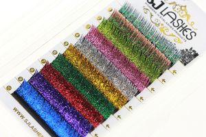 Faux-cils individuels colorés à paillettes, livraison gratuite, nouvelle collection <span class=keywords><strong>2022</strong></span> - Product Image 4