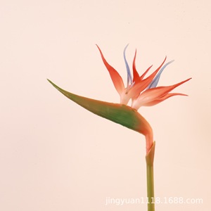 Fleur artificielle mini oiseau de paradis Jingyuan PU 55g, décoration pour photographie de mariage et décoration intérieure - Product Image 3