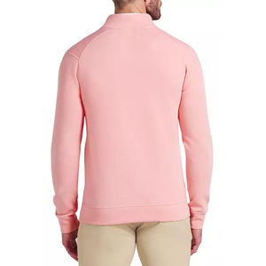 Logo personnalisé pour hommes à manches longues 1/4 Sweat-shirt zippé brodé Protection solaire UPF 50 Athletic Pink Golf Pullover - Product Image 3