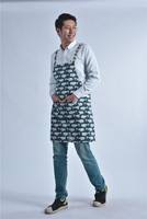 Tablier de cuisine en coton imprimé avec logo personnalisé Poisson de dessin animé imprimé RTS pour uniformes de restaurant et de bar