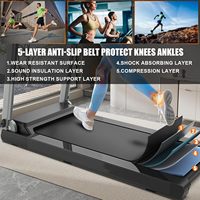 Tapis roulant électrique pliable avec accoudoir rétractable, moteur 2,5 CV, 12 vitesses, écran LED, surveillance de la fréquence cardiaque, utilisation à domicile ou au bureau