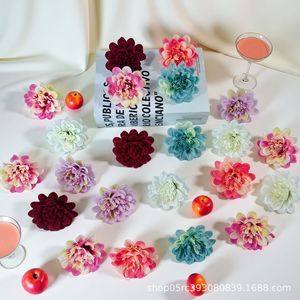 ดอกดาเลียประดิษฐ์ขนาดเล็ก 7 ซม. สีชมพู สำหรับตกแต่งงานแต่งงาน วัสดุ DIY สำหรับจัดดอกไม้ - Product Image 5