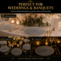 Assiette de présentation en verre transparent pour location de mariage, dessous de plat de luxe aspect cristal pour banquet, hôtel, fête, décoration de table
