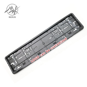 Accesorios de coche JDM impreso en blanco Abs plástico Número de coche soporte para matrícula marco fibra de carbono logotipo personalizado para Euro europeo - Product Image 1