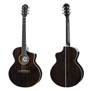 Cortado 40 "violão acústico preto cor alta brilho acabamento f forma ts430