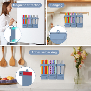 Producto de tendencia, utensilios de cocina, soporte de almacenamiento de paja, <span class=keywords><strong>colgante</strong></span> para puerta de armario, gran capacidad, organizador de paja de silicona, almacenamiento - Product Image 5