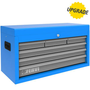 Boîte à outils Fervi en acier, 7-9 compartiments, verrouillable à clé, profondeur 350 mm, rangement pour atelier - Product Image 1
