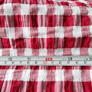 <strong>Cotton</strong> <strong>Yarn</strong> <strong>Dyed</strong> Elastic Crepe Seersucker Stretch <strong>Fabric</strong> for Kids Children Dresses - Product Image 2