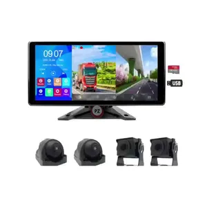 10.36 Inch MP5 4k AHD 1080P Reverse Aid Safety System 4-channel Video Monitor Audio Video Dashboard Universal Auto Bus Monitor