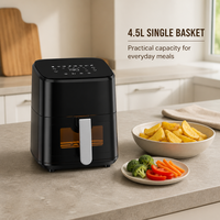 Friteuse à air carrée moderne 4,5 L, friteuse électrique de comptoir pour poulet frit et snacks