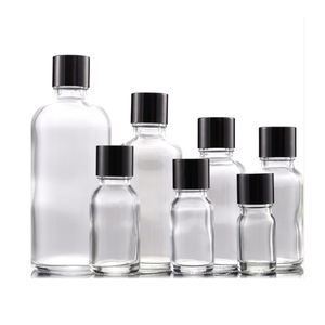 Bouteille ronde de cosmétiques 5ml 10ml 20ml 50ml 100ml bouteilles en verre à bouchon à vis transparent bouteille d'huile essentielle en verre vert - Product Image 1