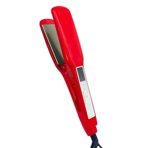 Custom Keramische Touch Screen Strijkijzers Beste Kwaliteit Rechtzetten Hight End Ptc Heater Rode Kleur Stijltang Iron