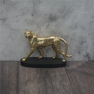 Scultura animale della <span class=keywords><strong>pantera</strong></span> della decorazione della tavola della casa della statua del leopardo di camminata di 3 colori - Product Image 3