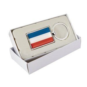 Porte-clés drapeau français avec accessoire jeton ballon de football - Product Image 3