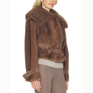<span class=keywords><strong>Abrigo</strong></span> de Piel Sintética Ecológico, Chaqueta Corta Personalizada para <span class=keywords><strong>Mujer</strong></span>, Ropa de <span class=keywords><strong>Abrigo</strong></span> Cálida para Invierno, <span class=keywords><strong>Abrigo</strong></span> Grueso, Fabricante de Ropa OEM ODM - Product Image 3