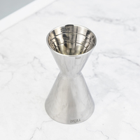 Jigger à cocktail double dose 30/45 ml en acier inoxydable SS304, finition miroir intérieure et extérieure, compatible lave-vaisselle, pour bars et restaurants (vente en gros)