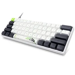 Оптический переключатель SK61 Gateron Panda PBT, сублимационные колпачки клавиш RGB 60% BT 5,1, Механическая игровая клавиатура