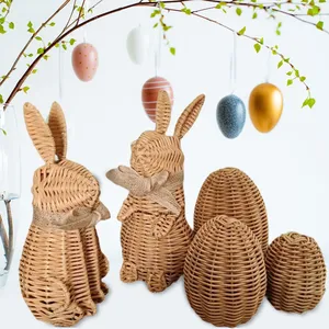 Figurine <span class=keywords><strong>Lapin</strong></span> <span class=keywords><strong>de</strong></span> Pâques Créative Faite à la Main Décor <span class=keywords><strong>de</strong></span> Knick-Knack pour la Maison Jardin Fête <span class=keywords><strong>de</strong></span> Pâques <span class=keywords><strong>Lapin</strong></span> <span class=keywords><strong>de</strong></span> Pâques Décorations <span class=keywords><strong>de</strong></span> Paille - Product Image 4