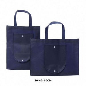 Custom Handbag Non-Woven <b>Folding</b> Bag With Sewing Button Eco-Friendly Shopping Bags Wholesale Gift Packaging - Product Image 2