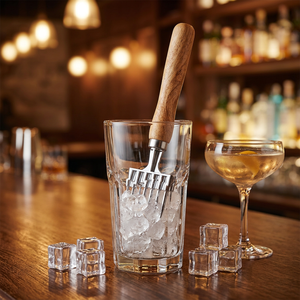Aluminum Alloy <b>Ice</b> <b>Pick</b> with Wooden Handle, Professional Bar <b>Ice</b> Crusher Tool for Bartender & Restaurant Use Modern Design - Product Image 4