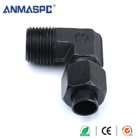 Raccord coudé hydraulique pneumatique en acier au carbone, fileté conique, à angle droit, type D, à diamètre variable pour tuyau d'huile hydraulique