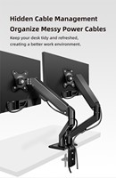 Support de moniteur de bureau ou de jeu M22B ressort à gaz 17-30 "LCD LED Support double bras de support de montage de moniteur noir