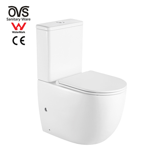 Inodoro de cerámica sin marco para baño, dos piezas, Color blanco, para niña china - Product Image 1