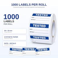 Étiquette testée 38x19mm en vinyle adhésif étanche pour équipement, étiquette de contrôle automobile, autocollant personnalisé en papier synthétique pour logo électrique