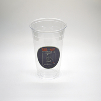 Gobelets en plastique transparent PET de 30 oz et 32 oz avec couvercle, imprimés avec un logo personnalisé, pour bubble tea, smoothie, milkshake, café